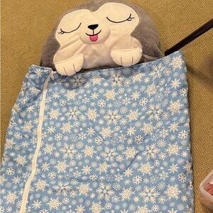 Gray and Blue Kids Happy Napper Sleeping Bag- Toddler size 2-4